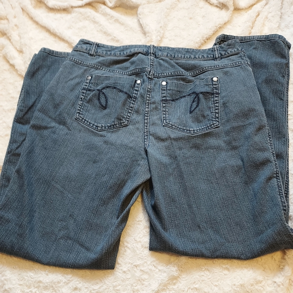 Avenue Denim Wide Leg Blue jeans 16 Tall Relaxed Fit Comfy Western Ranch - Picture 3 of 9